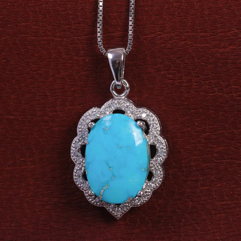 گردنبند فیروزه زنانه کد 15396