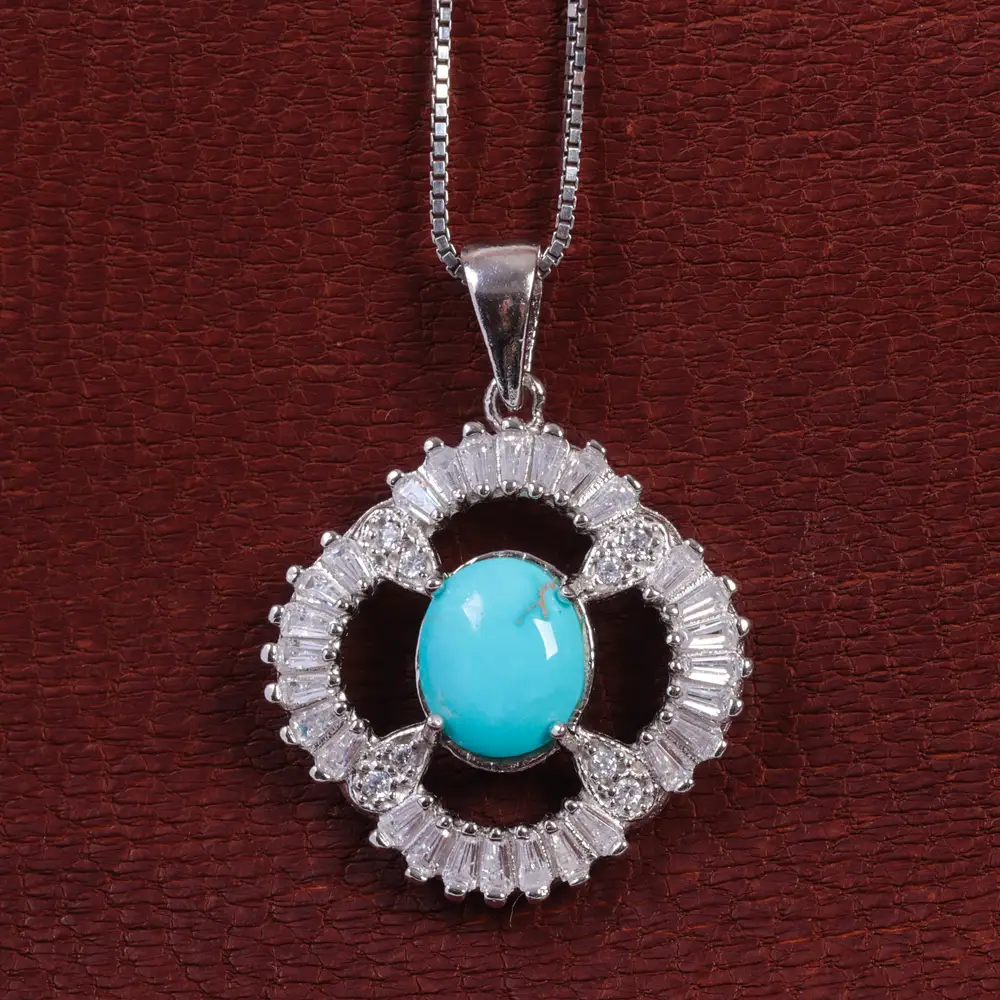 گردنبند فیروزه زنانه کد 15405