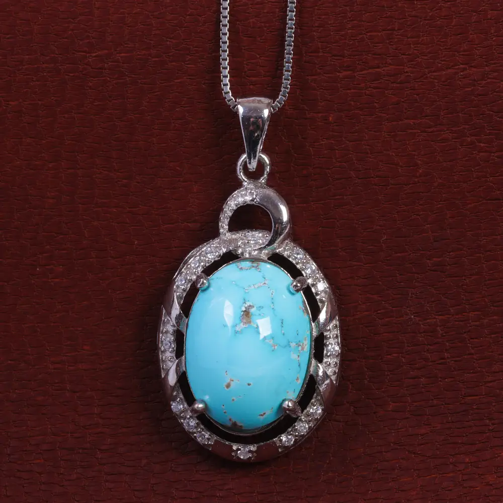 گردنبند فیروزه زنانه کد 15406