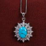 گردنبند فیروزه زنانه کد 15409