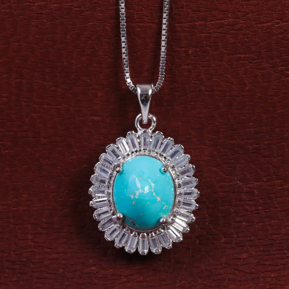 گردنبند فیروزه زنانه کد 15410