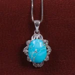 گردنبند فیروزه زنانه کد 15411