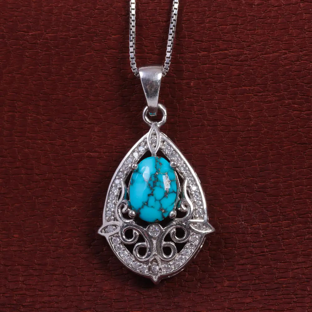 گردنبند فیروزه زنانه کد 15412