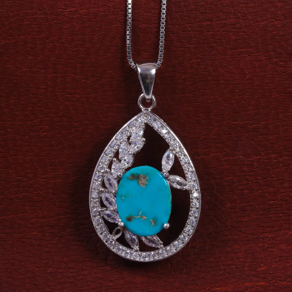 گردنبند فیروزه زنانه کد 15419