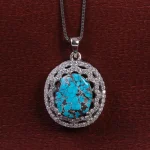 گردنبند فیروزه زنانه کد 15420