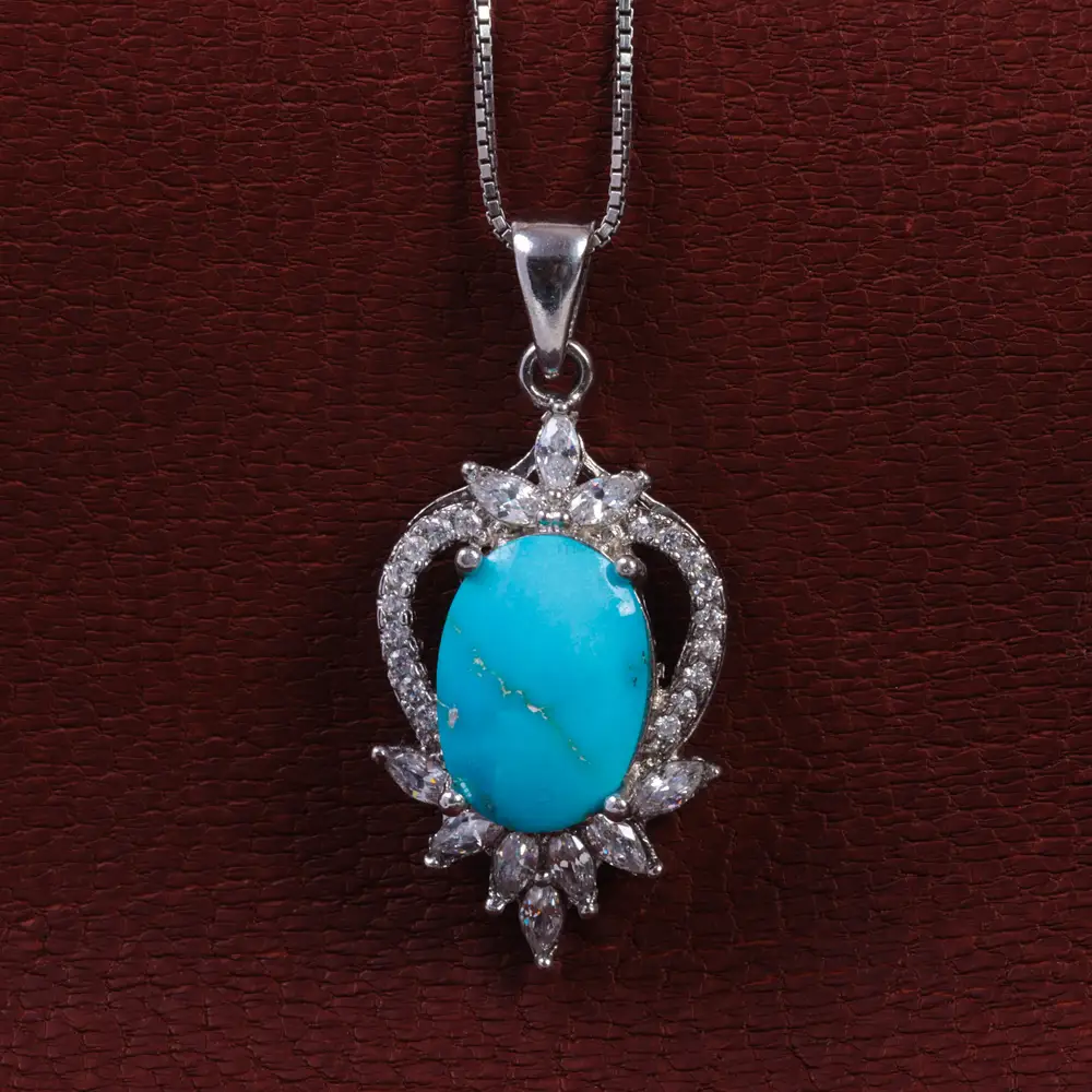 گردنبند فیروزه زنانه کد 15429