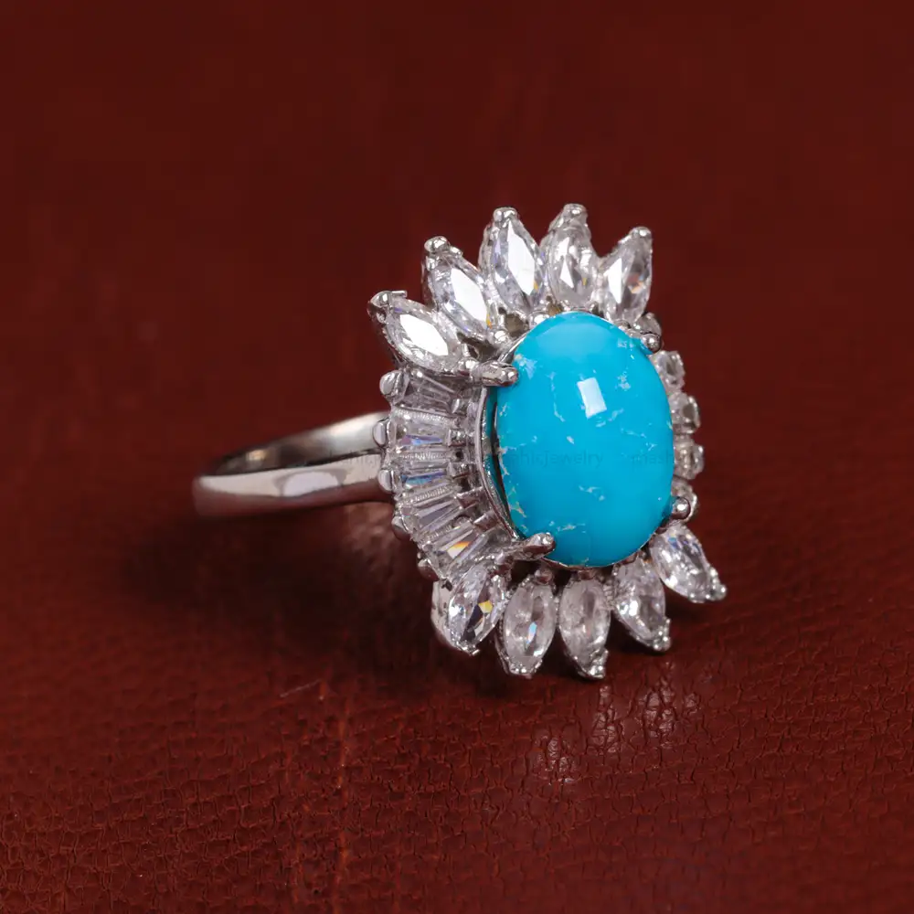 انگشتر فیروزه عجمی زنانه کد 15452