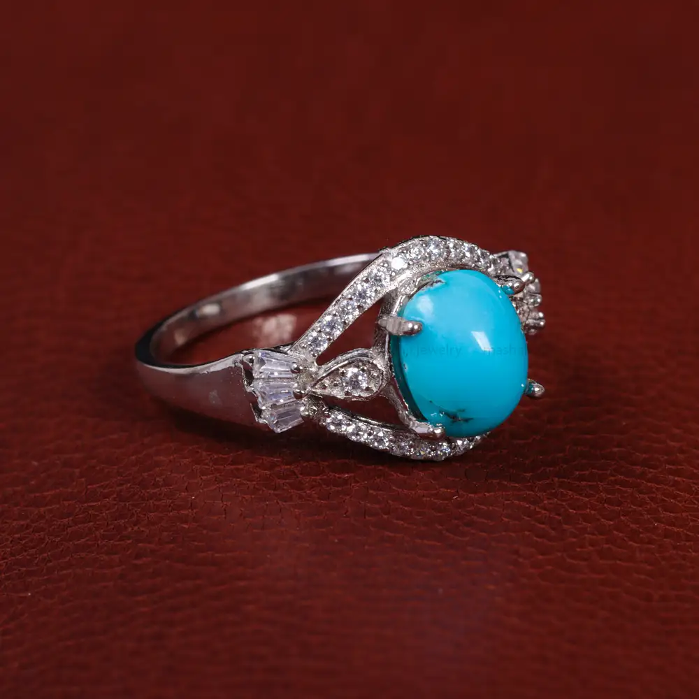 انگشتر فیروزه عجمی زنانه کد 15464