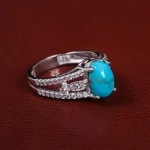 انگشتر فیروزه شجری زنانه کد 15483