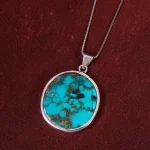 گردنبند فیروزه مردانه کد 15491