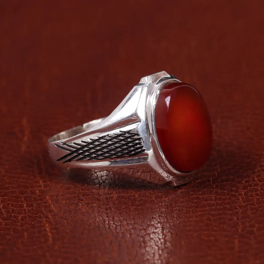 انگشتر عقیق مردانه کد 15506