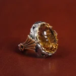 انگشتر سیترین مردانه کد 15530