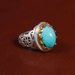 انگشتر فیروزه شجری مردانه کد 15552