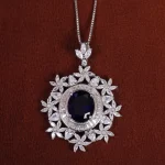 گردنبند سنتاتیک یاقوت کبود زنانه کد 15585