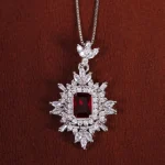 گردنبند سنتاتیک یاقوت زنانه کد 15588