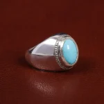 انگشتر فیروزه عجمی مردانه کد 15691
