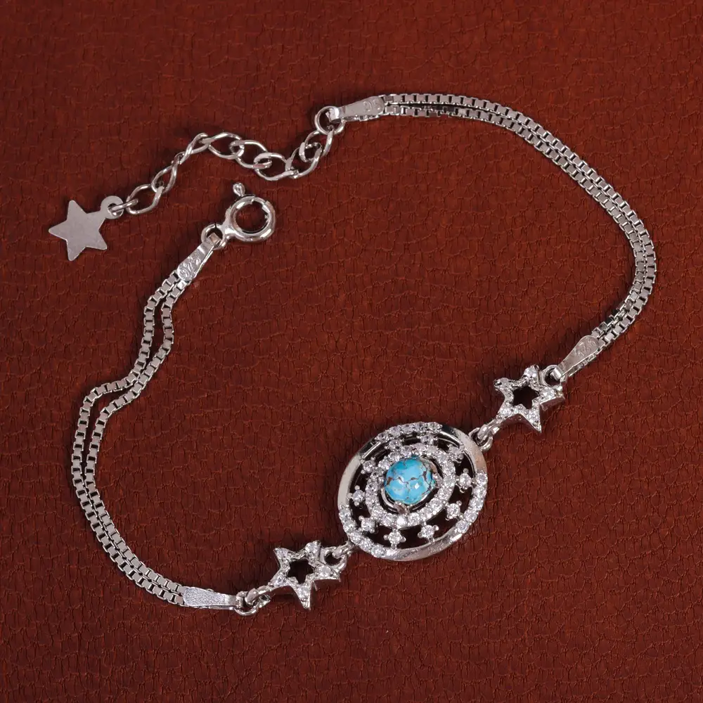 دستبند فیروزه زنانه کد 15700