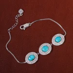 دستبند فیروزه زنانه کد 15705