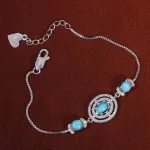 دستبند فیروزه زنانه کد 15706