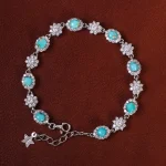 دستبند فیروزه زنانه کد 15716