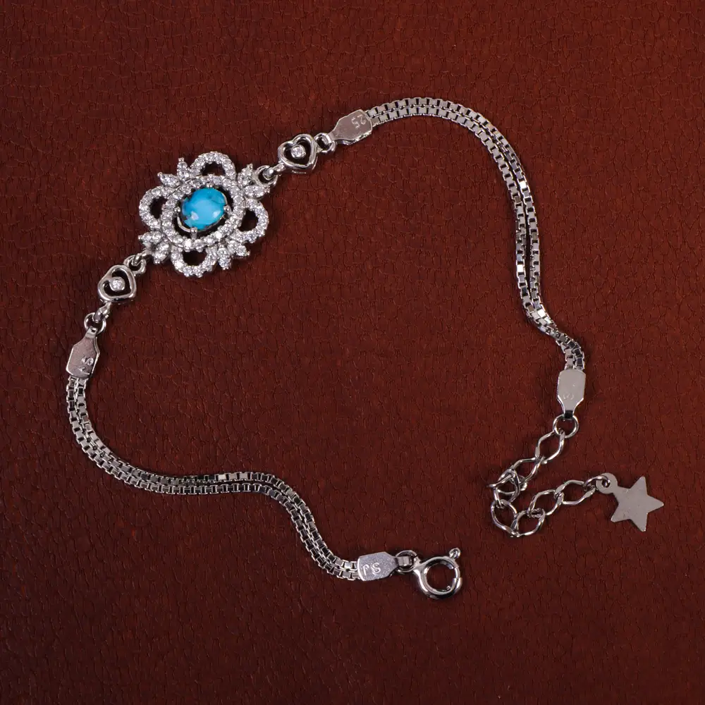 دستبند فیروزه زنانه کد 15725