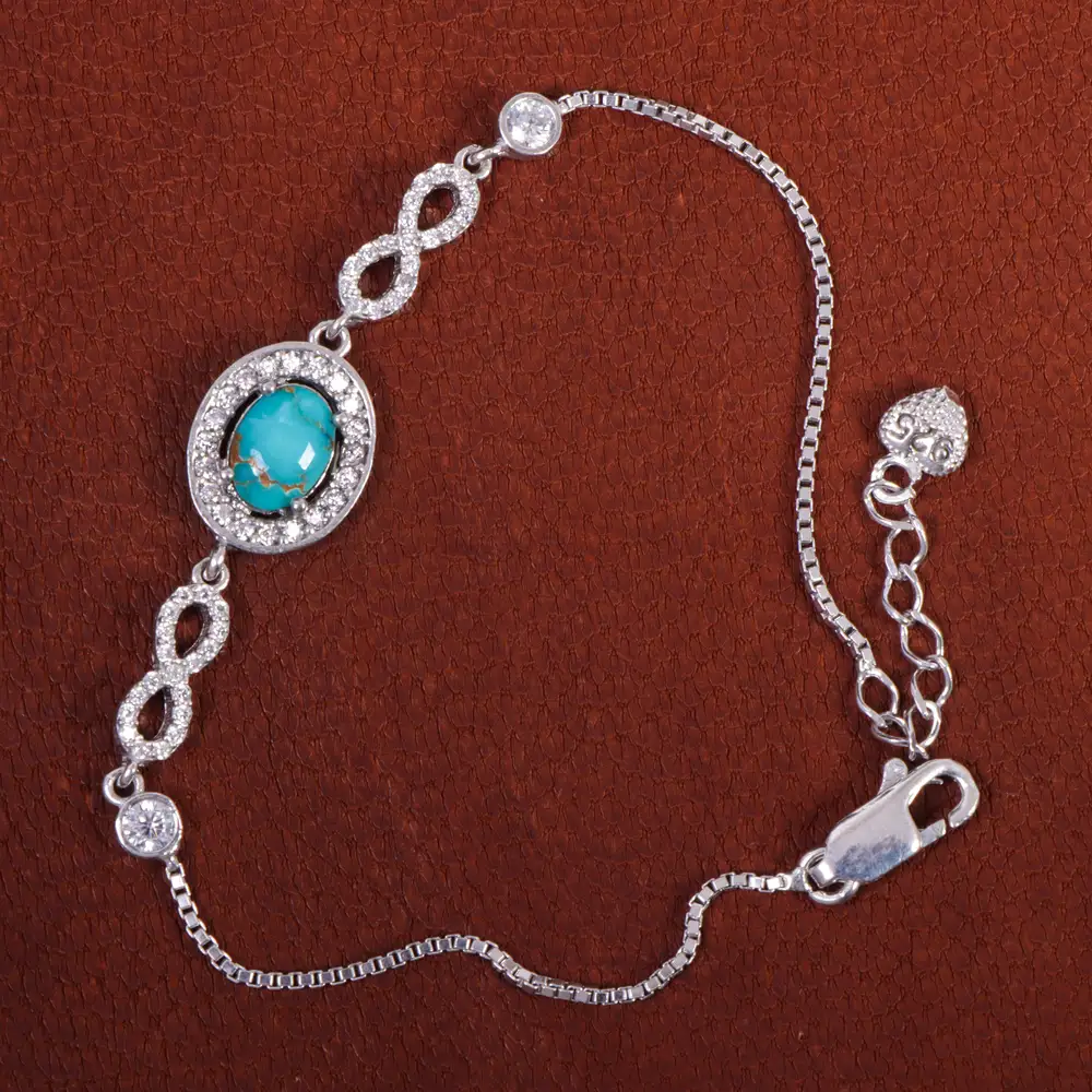 دستبند فیروزه زنانه کد 15731