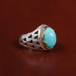 انگشتر فیروزه عجمی مردانه کد 15741