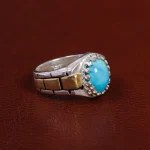 انگشتر فیروزه شجری مردانه کد 15743