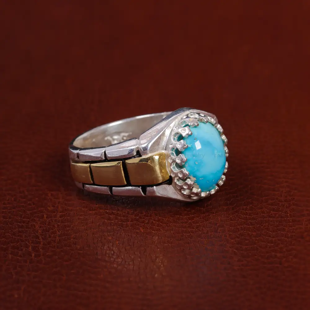 انگشتر فیروزه شجری مردانه کد 15743