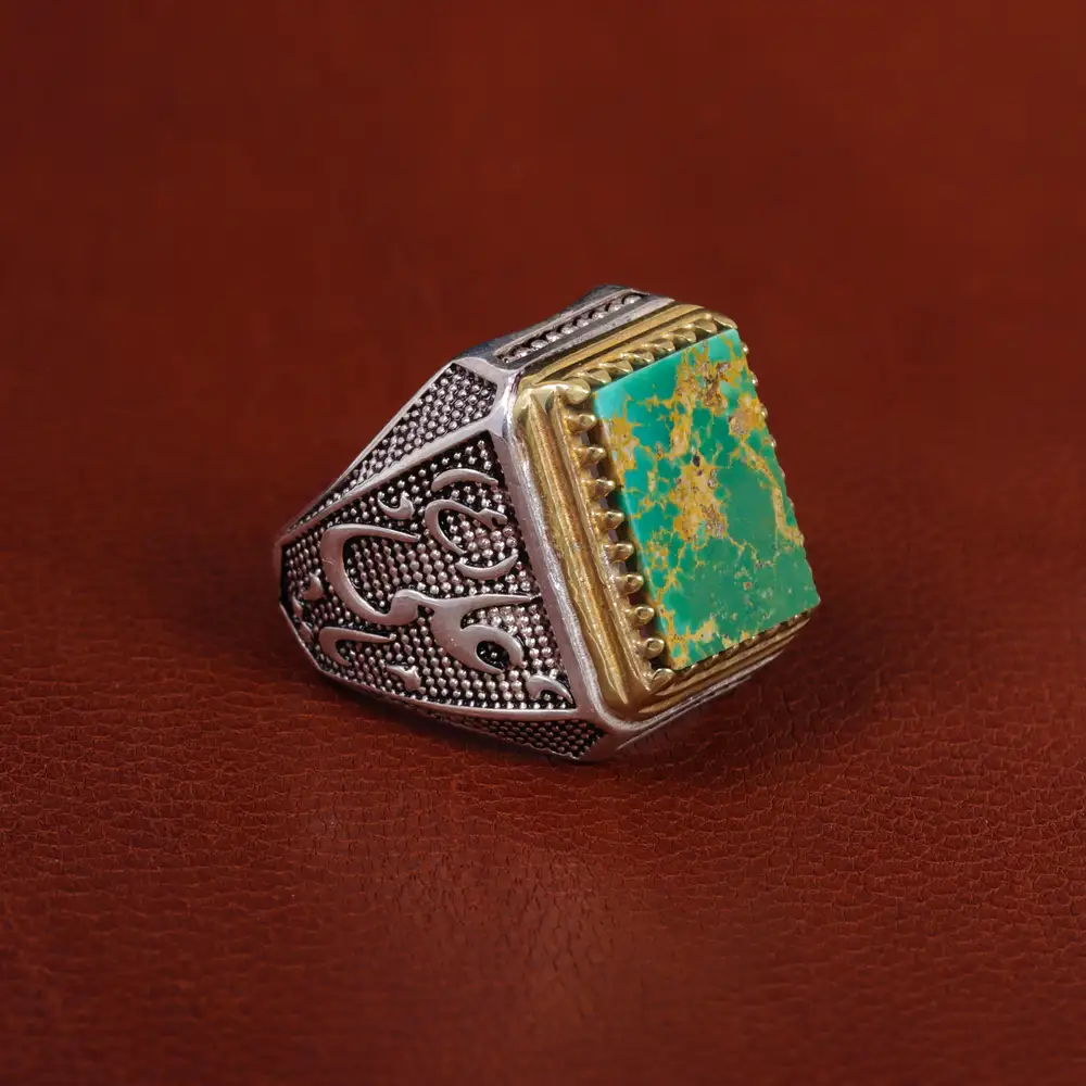 انگشتر فیروزه شجری مردانه کد 15751