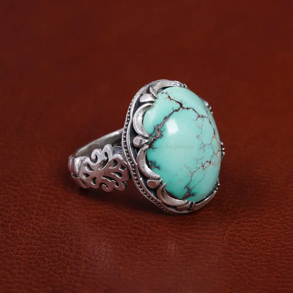 انگشتر فیروزه شجری مردانه کد 15754