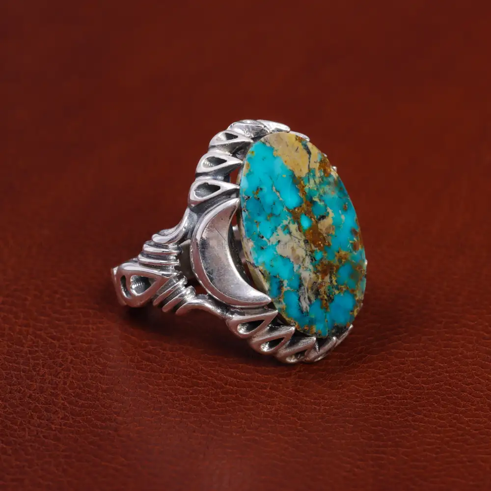 انگشتر فیروزه شجری مردانه کد 15760