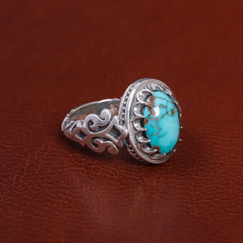 انگشتر فیروزه شجری مردانه کد 15780