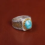 انگشتر فیروزه شجری مردانه کد 15787