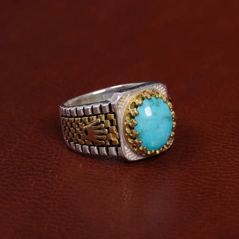 انگشتر فیروزه شجری مردانه کد 15789