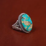 انگشتر فیروزه شجری مردانه کد 15797