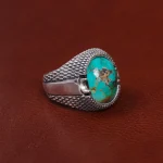 انگشتر فیروزه شجری مردانه کد 15807