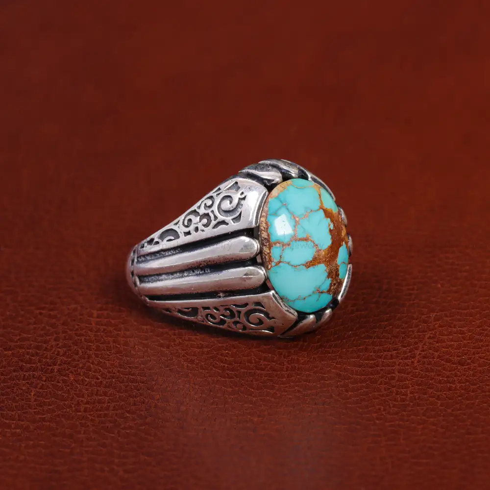 انگشتر فیروزه شجری مردانه کد 15815