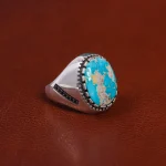 انگشتر فیروزه شجری مردانه کد 15829