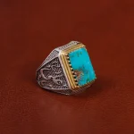 انگشتر فیروزه شجری مردانه کد 15833