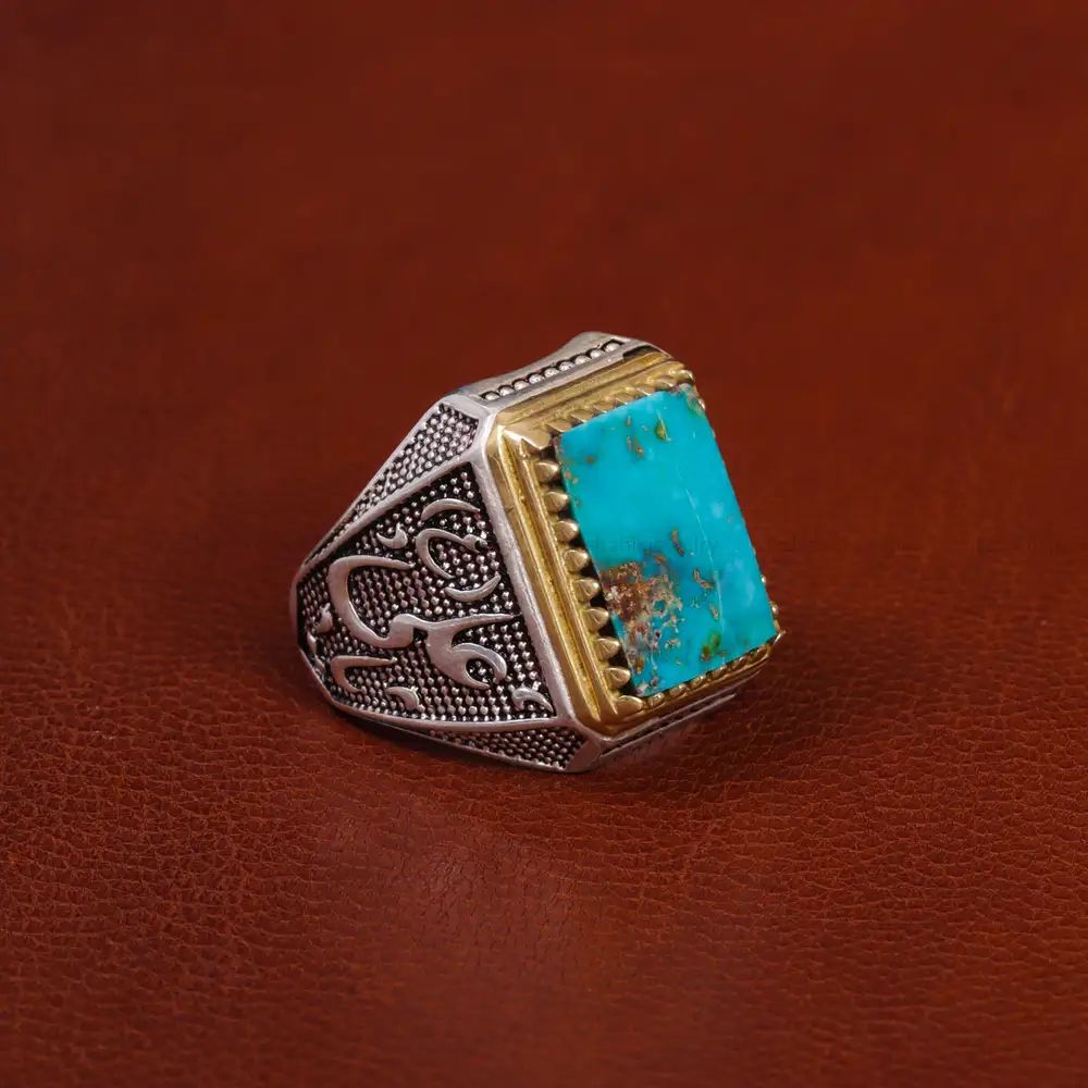 انگشتر فیروزه شجری مردانه کد 15833