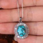 گردنبند فیروزه زنانه کد 15159