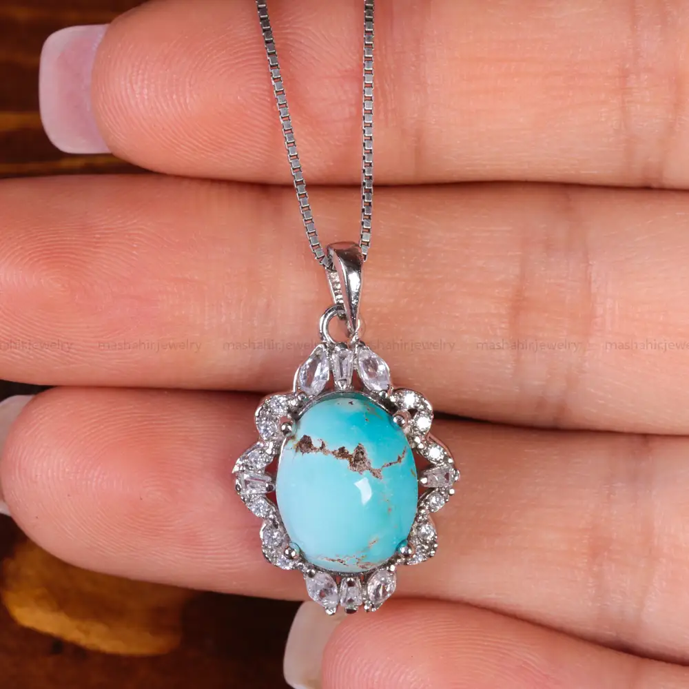 گردنبند فیروزه زنانه کد 15161