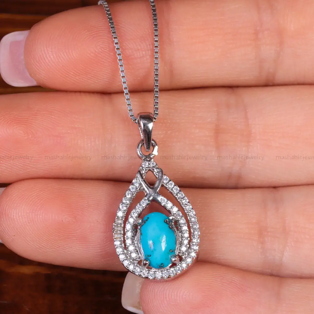 گردنبند فیروزه زنانه کد 15162