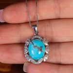 گردنبند فیروزه زنانه کد 15172