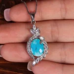 گردنبند فیروزه زنانه کد 15379