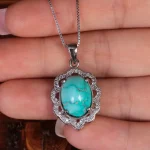 گردنبند فیروزه زنانه کد 15380