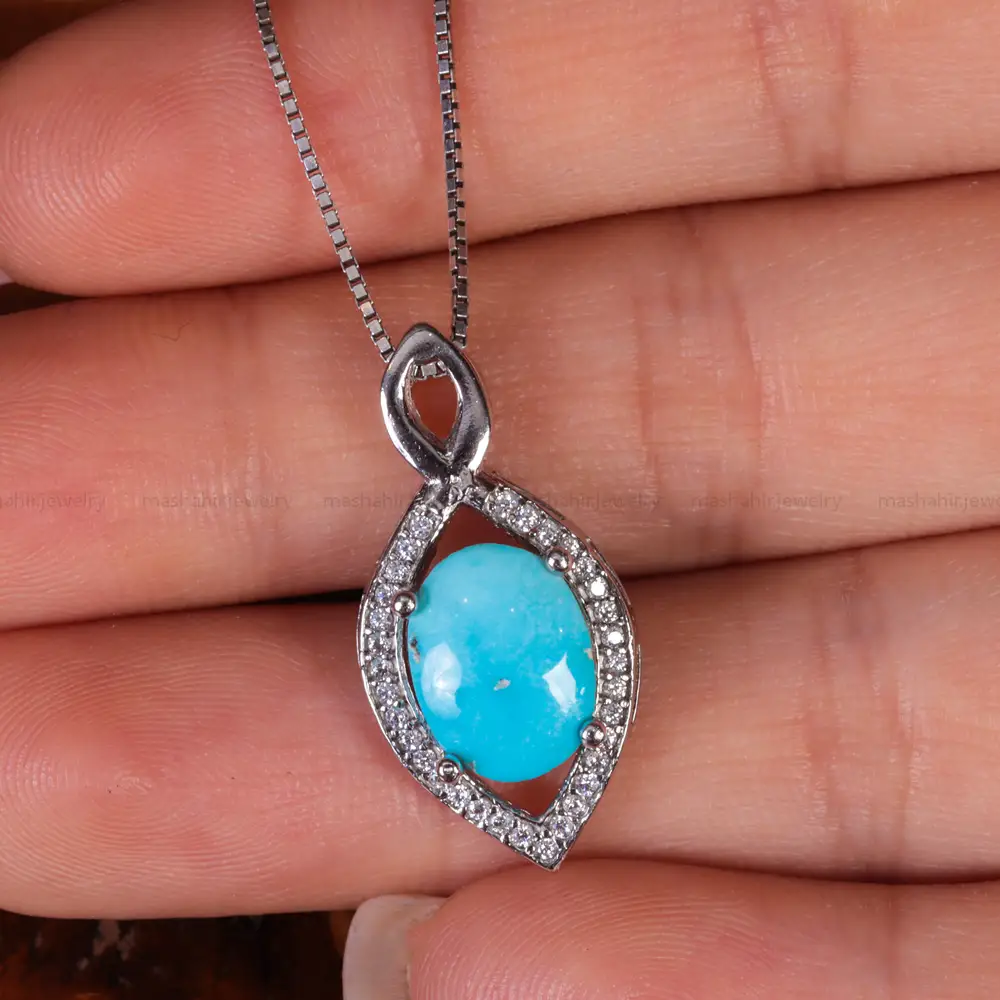 گردنبند فیروزه زنانه کد 15387