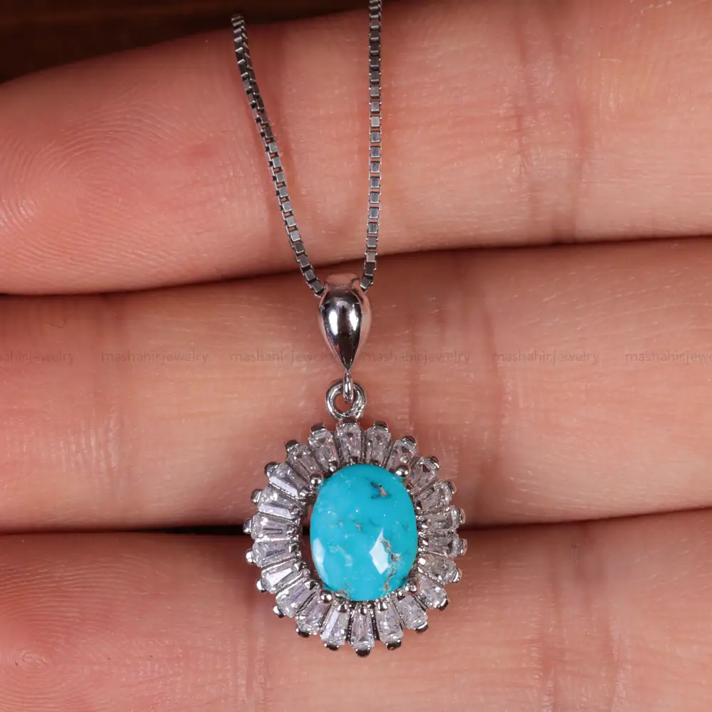 گردنبند فیروزه زنانه کد 15388