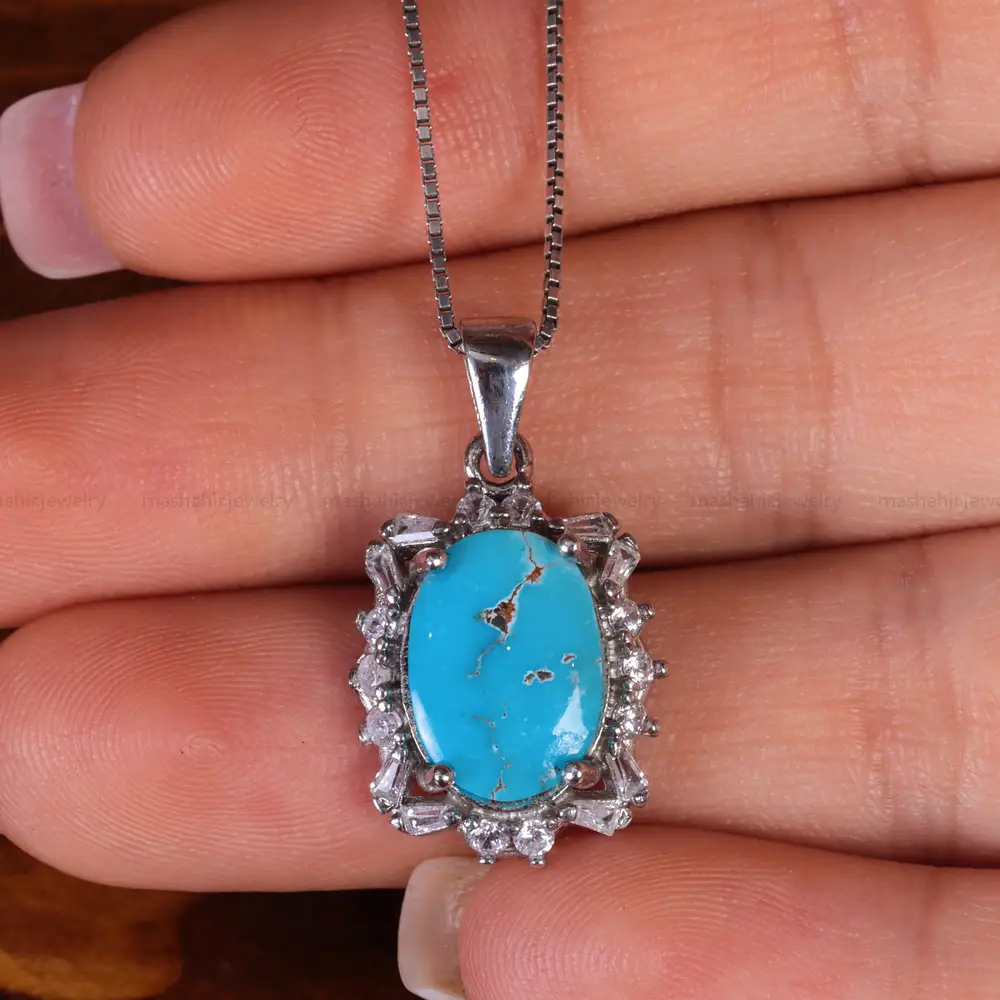 گردنبند فیروزه زنانه کد 15391